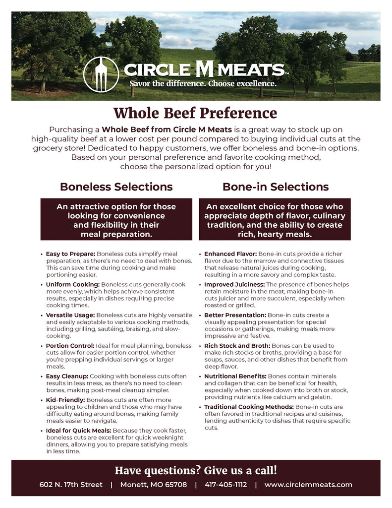 Whole Beef  |  $9.50/LB
