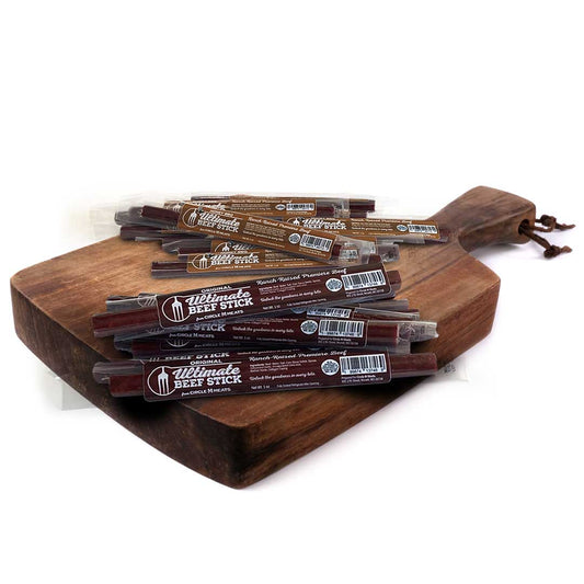 Circle M Meats Premium Beef - Ultimate Beef Sticks – 18 Count (Original + Honey BBQ)